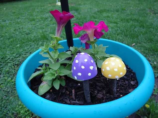 Mushroom Garden Decoration Made From Plastic Eggs