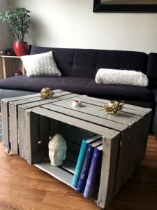 Coffee Table from 3 Wooden Crates