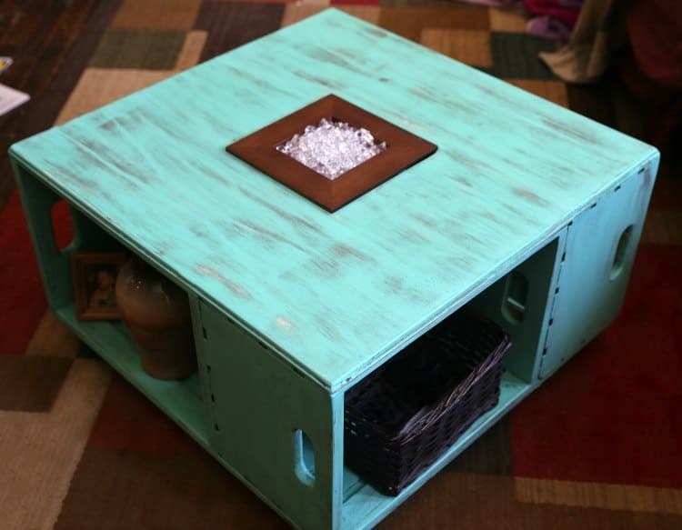 Distressed Wood Crate Coffee Table