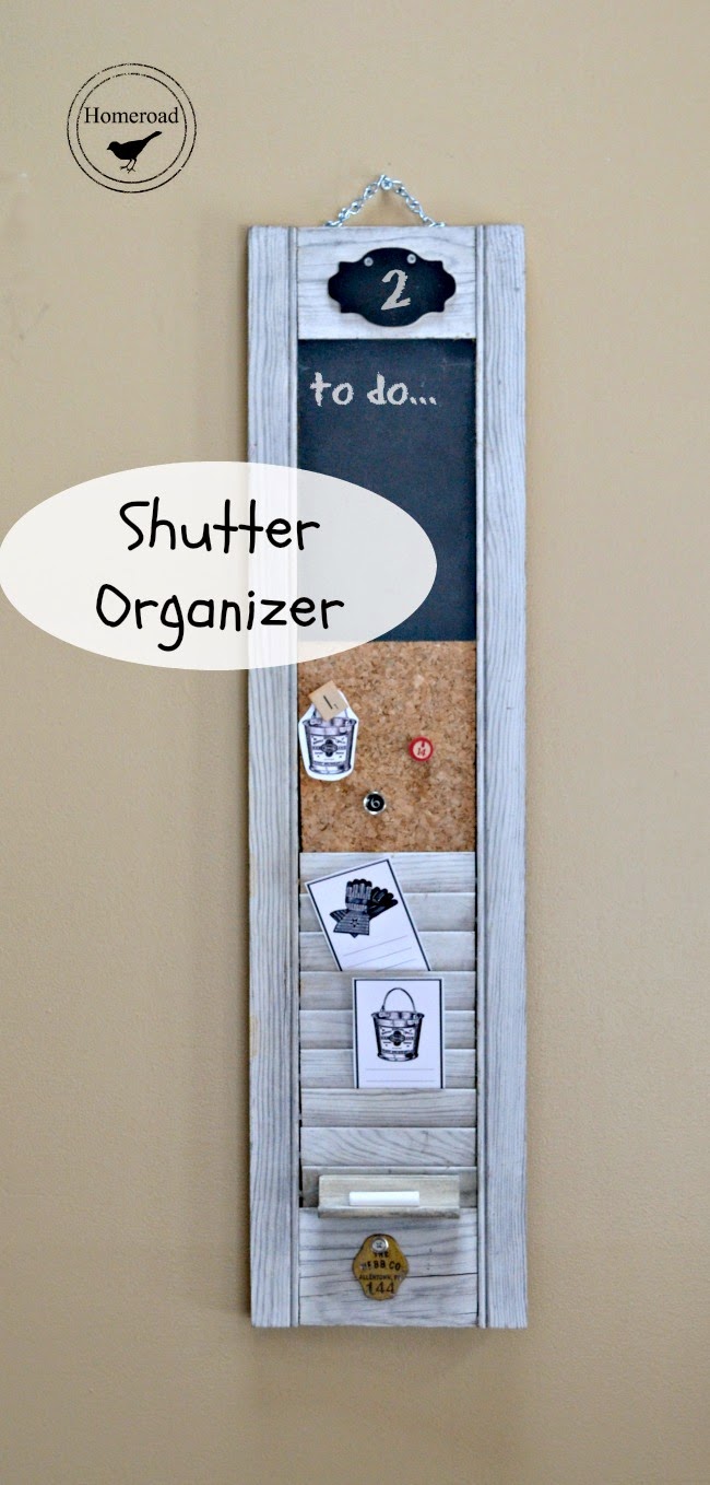 Turn an old shutter into a multipurpose organizer