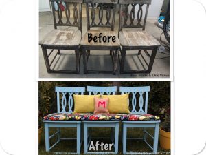 Use 3 Old Chairs to Create This Gorgeous and Comfortable Outdoor Bench