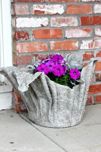 Concrete Planter made from an Old Towel