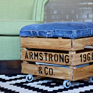 Footstool With Storage From Jeans and a Crate
