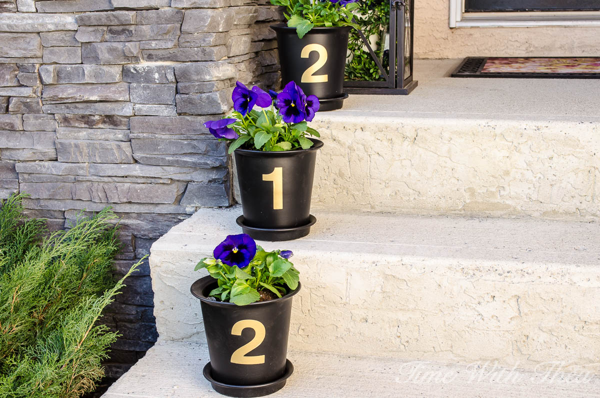 House Number Flower Pots