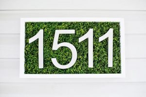 House Numbers Made of Faux Grass