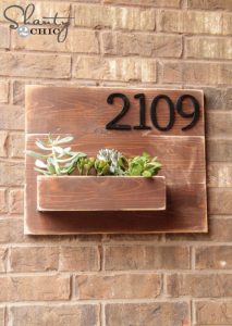 wall planter address sign