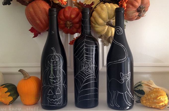 Chalkboard Painted Wine Bottles