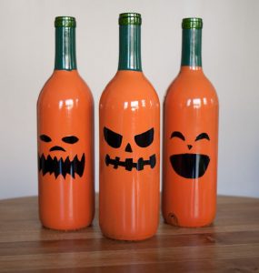 Wine Bottle Jack-O-Lanterns