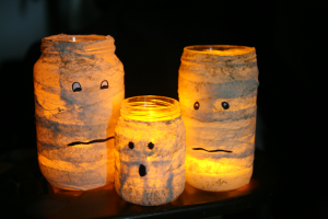 glass jar mummy lanterns