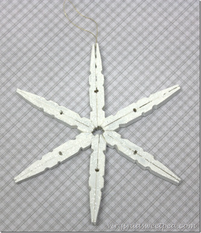 Snowflake Ornament from Clothespins