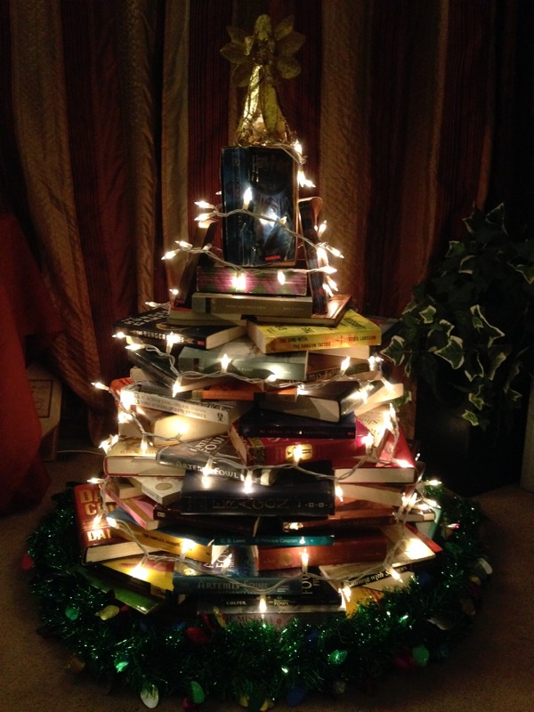 Christmas Tree Made from Books