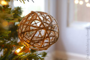 Glitter Twine Ball Ornament