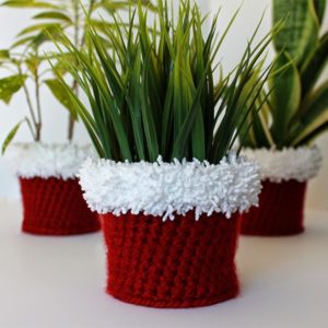 Holiday Crochet Planter Cover
