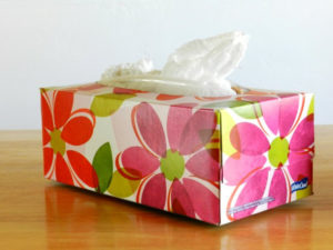 Turn a tissue box into a plastic bag holder