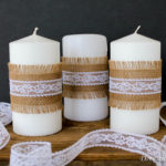Burlap and Lace Candles