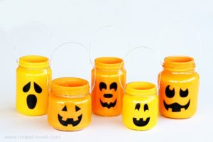 Mason Jar Trick or Treat Buckets