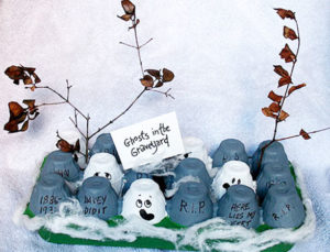 Egg Carton Ghosts in the Graveyard