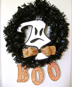 Halloween Trash Bag Wreath