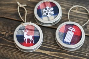 Mason Jar Lid Tree Ornaments