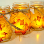 Leaf Mason Jar Candle Holders