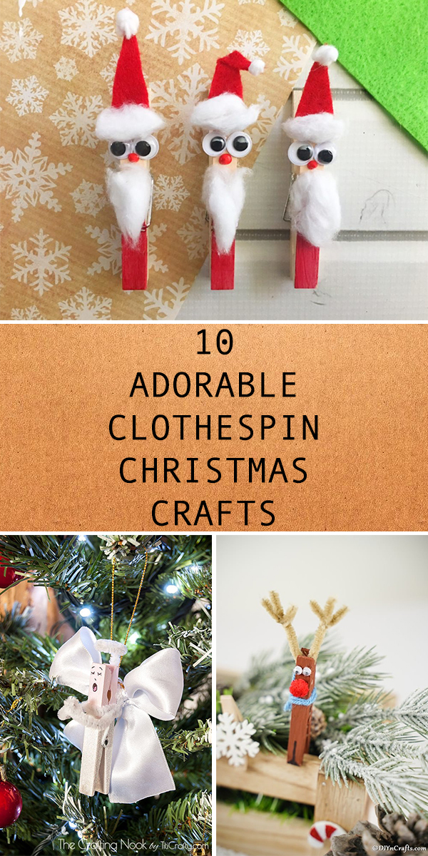 10 Adorable Clothespin Christmas Crafts
