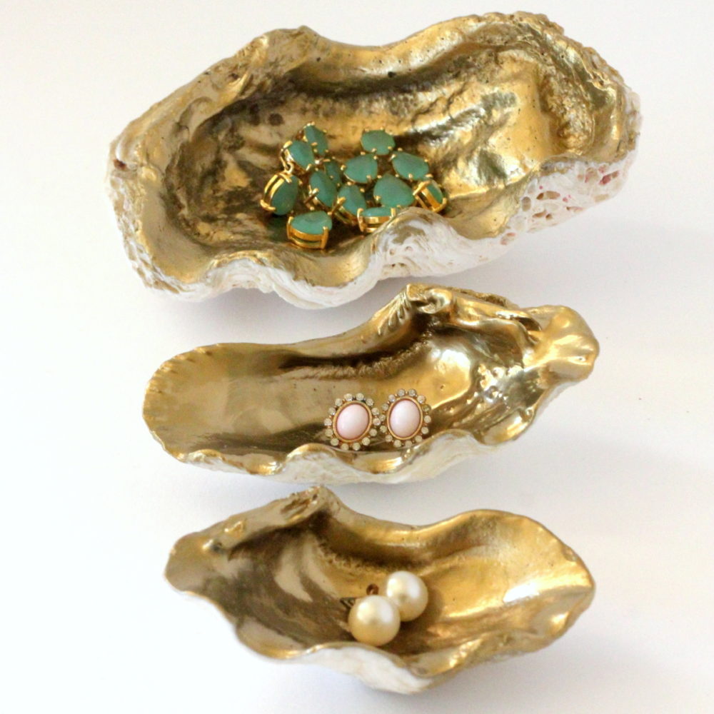 Gilded Shell Jewelry Holders