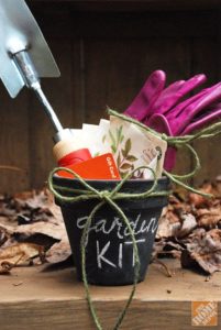 Gardening Kit in Chalkboard Pot