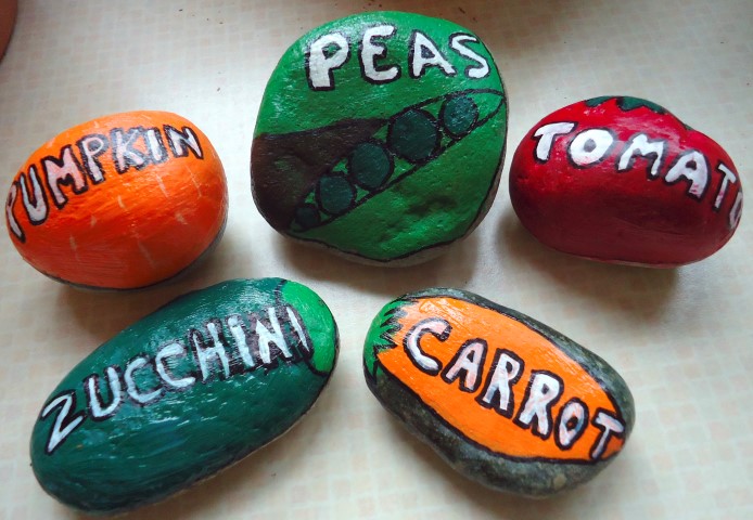 Painted Stone Garden Markers